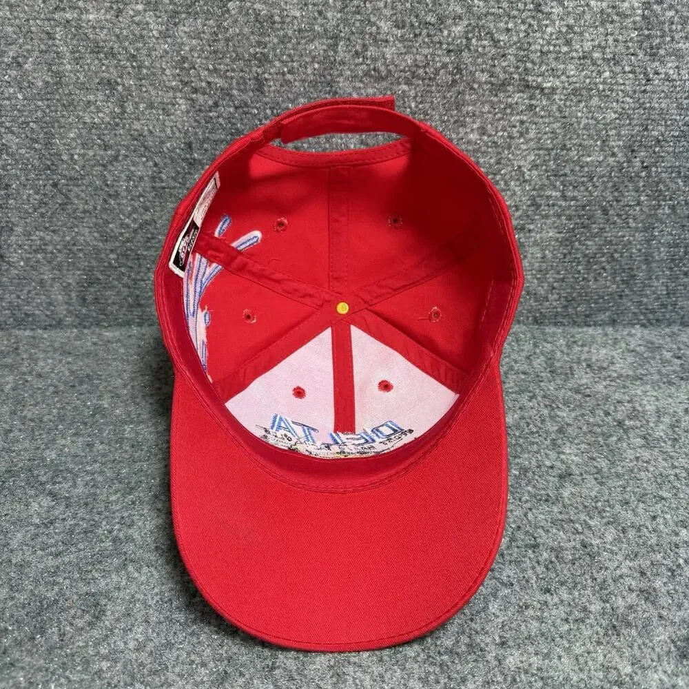 Delta Sport Boats & Yacht Club Red StrapBack Baseball Cap Lot Of 2 Hats OSFA Vtg